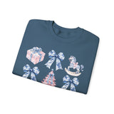 Coquette Christmas Bows Sweatshirt, Classic Christmas Shirt, Coquette Blue Pink Bows Sweatshirt Gift for Friend ideas, Casual Comfort Sweatshirts