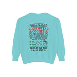 Recipe on Back Sweatshirt, Gingerbread Christmas Recipe Crewneck, Sugar Cookie Recipe Shirt, Trending Unisex Christmas Garment-Dyed Sweatshirt