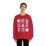 Coquette Christmas Bows Sweatshirt, Classic Christmas Shirt, Coquette Blue Pink Bows Sweatshirt Gift for Friend ideas, Casual Comfort Sweatshirts