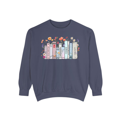 Books as Albums Sweatshirt by Spicy Merchworm Merch; Bookish Merch Gift ideas for Book Lovers and Book Club Gifts