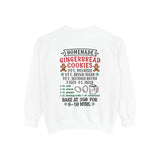 Recipe on Back Sweatshirt, Gingerbread Christmas Recipe Crewneck, Sugar Cookie Recipe Shirt, Trending Unisex Christmas Garment-Dyed Sweatshirt