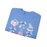 Coquette Christmas Bows Sweatshirt, Classic Christmas Shirt, Coquette Blue Pink Bows Sweatshirt Gift for Friend ideas, Casual Comfort Sweatshirts