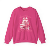 Coquette Christmas All Booked for Christmas Sweatshirt, Bookish Christmas Schedule Shirt, Coquette Pink Bows Sweatshirt Gift for Friend, Booktok Gift ideas, Classic Christmas Sweatshirts for book lovers, Casual Comfort for fantasy book readers,