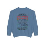 Recipe on Back Sweatshirt, Gingerbread Christmas Recipe Crewneck, Sugar Cookie Recipe Shirt, Trending Unisex Christmas Garment-Dyed Sweatshirt