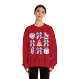 Coquette Christmas Bows Sweatshirt, Classic Christmas Shirt, Coquette Blue Pink Bows Sweatshirt Gift for Friend ideas, Casual Comfort Sweatshirts