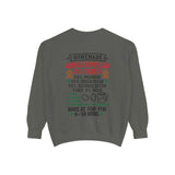 Recipe on Back Sweatshirt, Gingerbread Christmas Recipe Crewneck, Sugar Cookie Recipe Shirt, Trending Unisex Christmas Garment-Dyed Sweatshirt