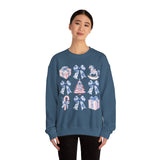 Coquette Christmas Bows Sweatshirt, Classic Christmas Shirt, Coquette Blue Pink Bows Sweatshirt Gift for Friend ideas, Casual Comfort Sweatshirts