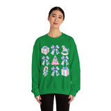 Coquette Christmas Bows Sweatshirt, Classic Christmas Shirt, Coquette Blue Pink Bows Sweatshirt Gift for Friend ideas, Casual Comfort Sweatshirts