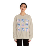 Coquette Christmas Bows Sweatshirt, Classic Christmas Shirt, Coquette Blue Pink Bows Sweatshirt Gift for Friend ideas, Casual Comfort Sweatshirts