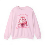 Coquette Christmas All Booked for Christmas Sweatshirt, Bookish Christmas Schedule Shirt, Coquette Pink Bows Sweatshirt Gift for Friend, Booktok Gift ideas, Classic Christmas Sweatshirts for book lovers, Casual Comfort for fantasy book readers,