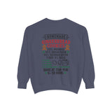 Recipe on Back Sweatshirt, Gingerbread Christmas Recipe Crewneck, Sugar Cookie Recipe Shirt, Trending Unisex Christmas Garment-Dyed Sweatshirt