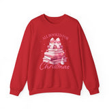 Coquette Christmas All Booked for Christmas Sweatshirt, Bookish Christmas Schedule Shirt, Coquette Pink Bows Sweatshirt Gift for Friend, Booktok Gift ideas, Classic Christmas Sweatshirts for book lovers, Casual Comfort for fantasy book readers,