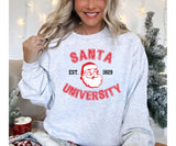 Santa University Sweatshirt, Unisex Santa University Crewneck Sweatshirt