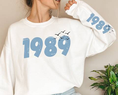1989 Sweatshirt with birds, Unisex 1989 Crewneck Sweatshirt, TS Version 1989 Shirt