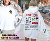 Recipe Hoodie, Christmas Recipe Hoody, Sugar Cookies Recipe Holiday Sweatshirt Unisex Hoodie