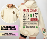 Recipe Hoodie, Christmas Recipe Hoody, Sugar Cookies Recipe Holiday Sweatshirt Unisex Hoodie