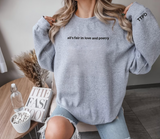 All's Fair in Love and Poetry Embroidered Crewneck, TTPD Merch Sweatshirt