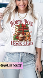 North Pole Book Club Bookish Christmas Sweatshirt, friend gift, Classic christmas sweatshirt casual comfort for fantasy book bookish gifts for friends