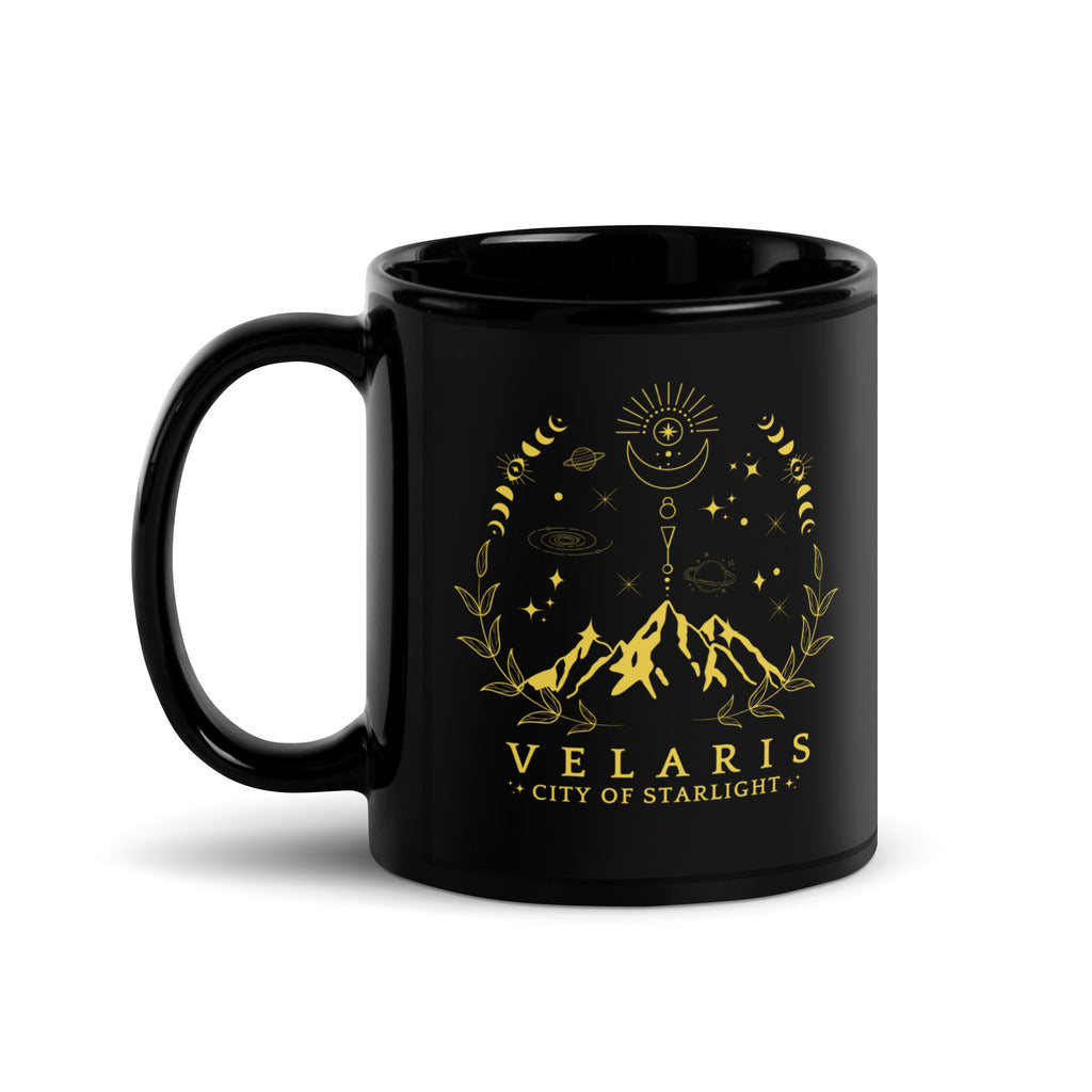 Velaris Coffee Cup, SJM Merch Gift Mug, ACOTAR Gift Coffee Mug for Bookish and Spicy Readers, Black Glossy Mug