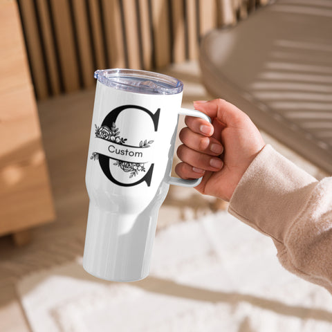 Personalized Travel mug with a handle