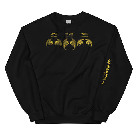 Bat Boys Sweatshirt, Azriel Rhysand & Cassian Crewneck with  "To Whatever End" quote Sleeve