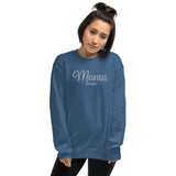 Embroidered Mama Sweatshirt with initials on Sleeve, Custom Mama Established Unisex Crewneck, Personalized Mom Shirt with Date, New Mom Gift