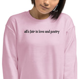 all's fair in love and poetry embroidered sweatshirt, TTPD Crewneck with embroidered sleeve,