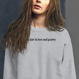 all's fair in love and poetry embroidered sweatshirt, TTPD Crewneck with embroidered sleeve,