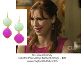Electric Pink Melon Sorbet Earrings - My Jewel Candy - 2
