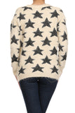 Star Patterned Faux Fur Knit Sweater - My Jewel Candy - 4