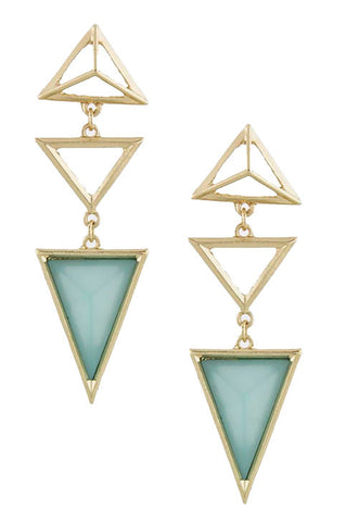 Triangle Droplet Earrings (Sage) - My Jewel Candy - 1