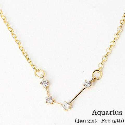 Aquarius Constellation Zodiac Necklace (01/21 - 2/18) - As seen in Real Simple, People Magazine & more! - My Jewel Candy - 1