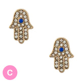 Hamsa Evil Eye Crystal Earrings - My Jewel Candy - 3