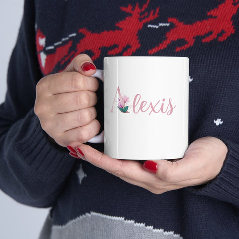 Personalized Gift Mug with Flowers | 11oz Ceramic Mug