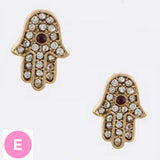 Hamsa Evil Eye Crystal Earrings - My Jewel Candy - 5