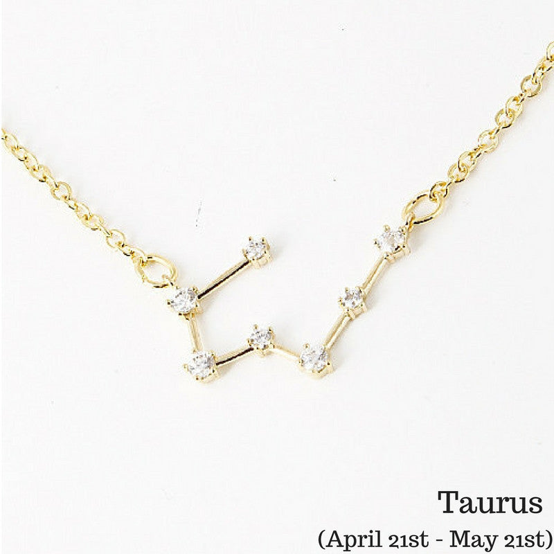Taurus Constellation Zodiac Necklace (04/21-05/21) - As seen in Real Simple, People & more - My Jewel Candy - 1