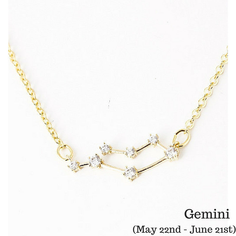 Gemini Constellation Zodiac Necklace  (05/22-06/21) - As seen in Real Simple, People Magazine & more - My Jewel Candy - 1