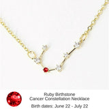 Capricorn Birthstone Constellation Zodiac Necklace (with Garnett Birthstone) - "Star Candy"