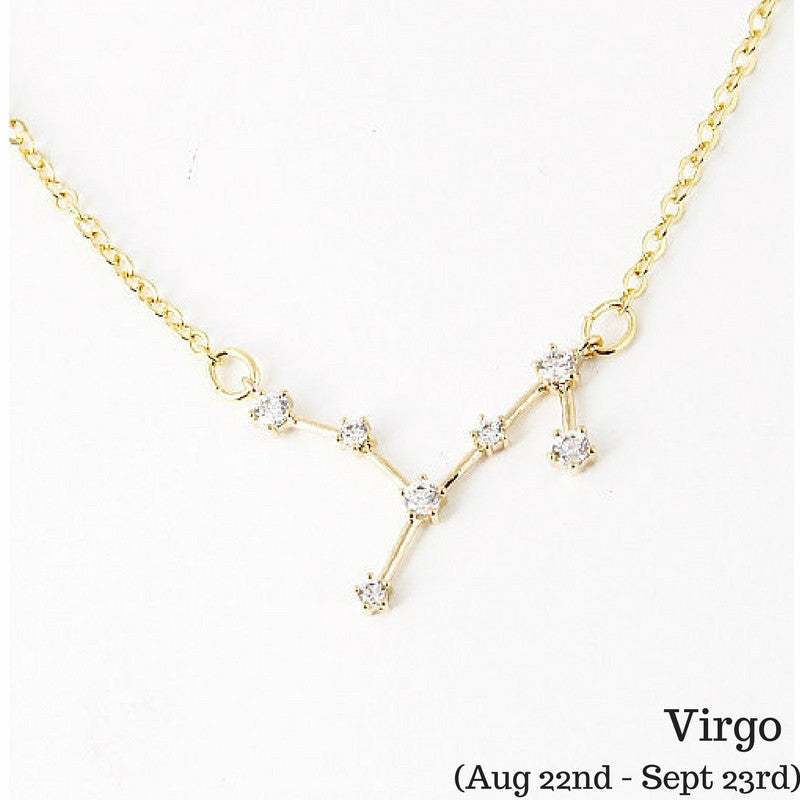Virgo Celestial Constellation Zodiac Necklace (08/23-09/23) - As seen in Real Simple & People Magazine - My Jewel Candy - 1