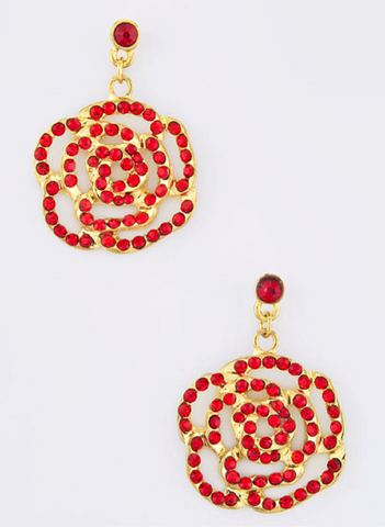 Red Rose Silhouette Earrings - My Jewel Candy
