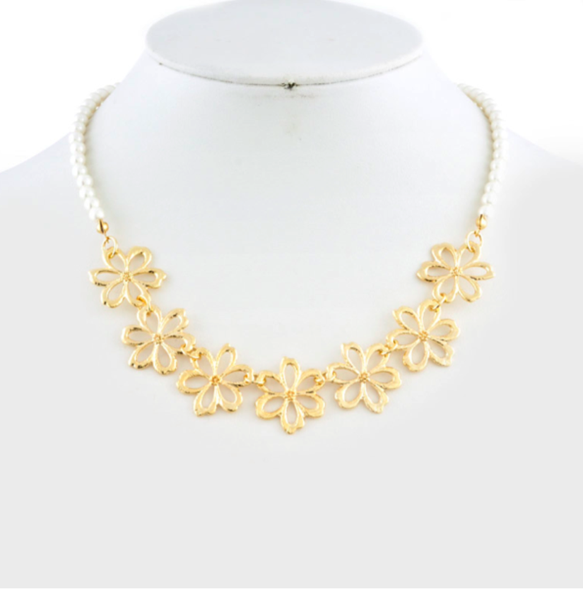 Pearl Floral Necklace - My Jewel Candy
