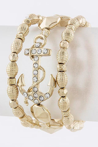Crystal Anchor Bracelet Set - My Jewel Candy
