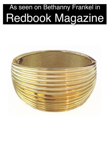 Bethenny Frankel's Gold Striped Cuff Bracelet - My Jewel Candy