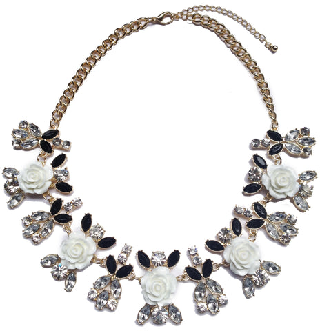 Flower Jeweled Necklace - My Jewel Candy