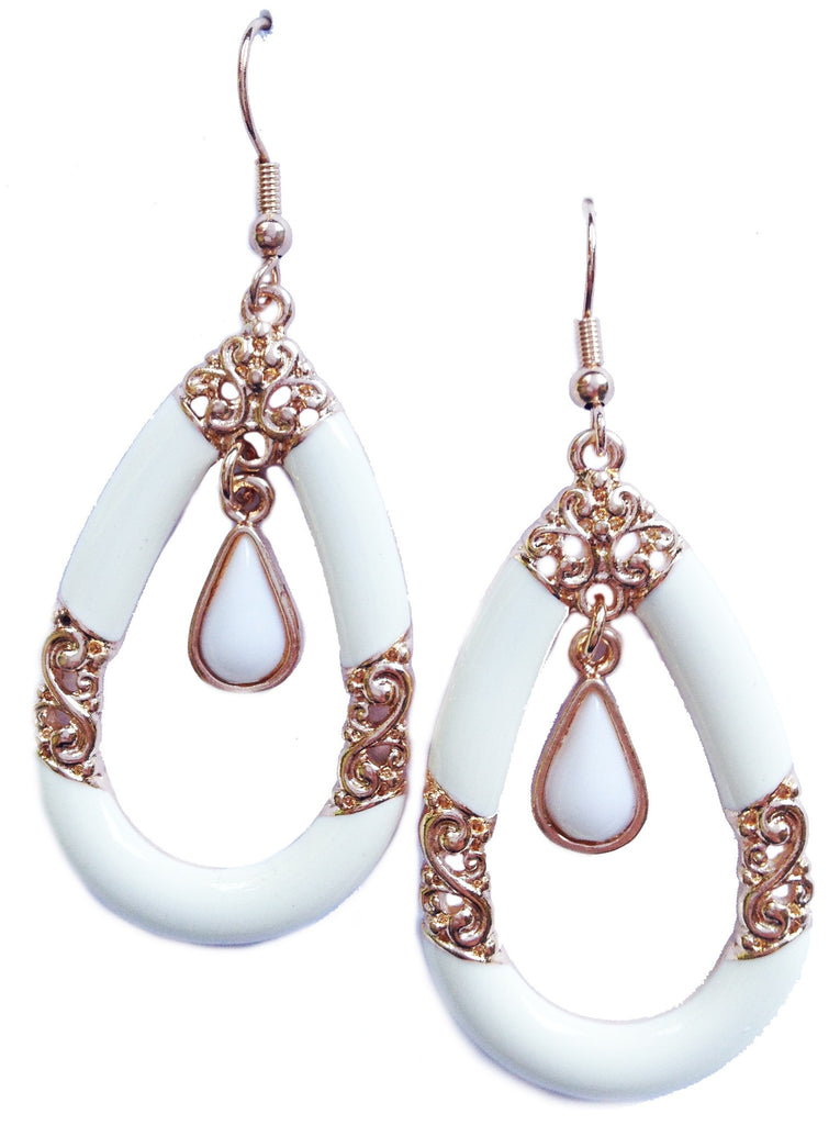 White Baroque Earrings - My Jewel Candy