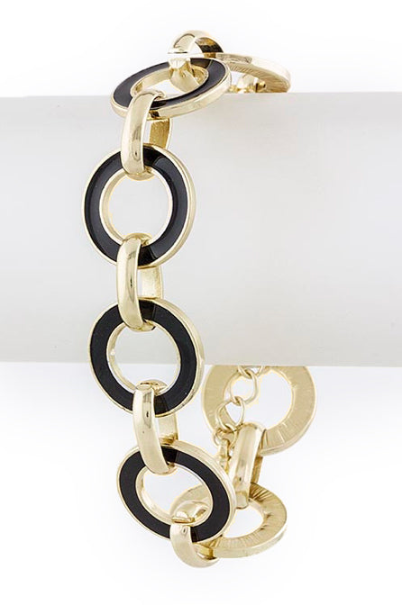 Black & Gold Circle Chain Bracelet - My Jewel Candy