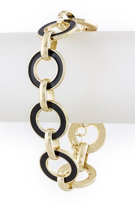 Black & Gold Circle Chain Bracelet - My Jewel Candy