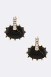 Cream Oval Stone Earrings - My Jewel Candy - 3