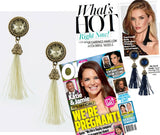 Cream Tassel Earrings (As Seen in OK! Magazine) - My Jewel Candy - 1