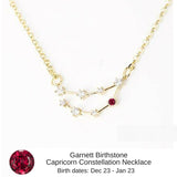 Cancer Constellation Zodiac Necklace with Ruby Birthstone - "Star Candy"